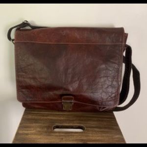 OLD ANGLER Calfskin Handmade Leather Messenger Bag